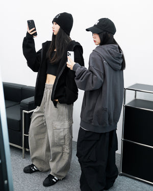 [UNISEX] Pigment Washed Multi Cargo Pants/ 2色