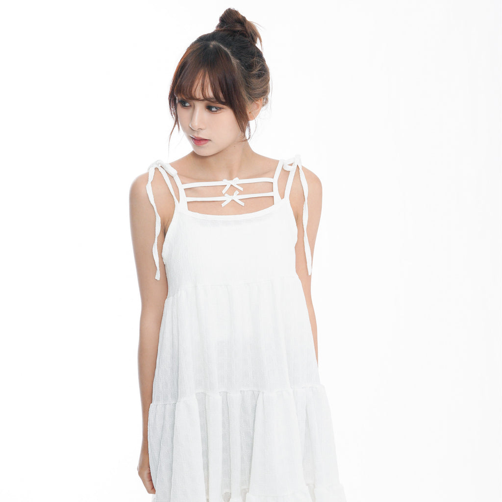 [HOT] 內搭必備! 2 RIBBONS CAMI TOP (Built-in Cap)/ 2色