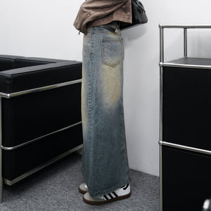 [後開衩] VINTAGE BLUE DENIM LONG SKIRT/ 1色