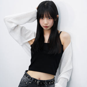 SQUARE NECK STRING SLEEVELESS/ 2色