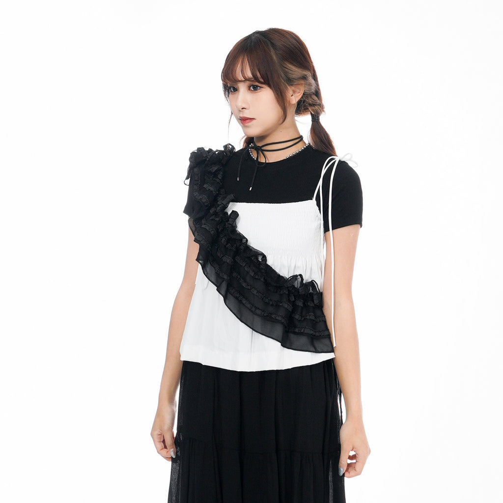 [兩用OK!] LACE LAYERED FRILL BELT/ BELT SKIRT/ 2色