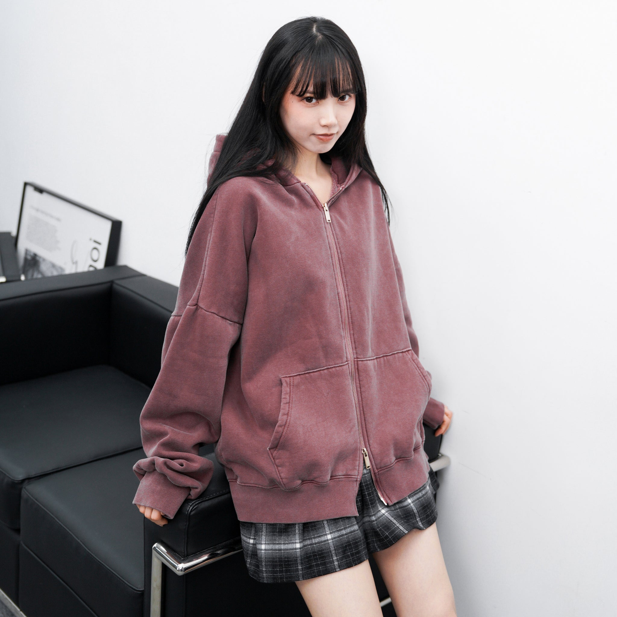 燈芯絨RIBBONS BLACK&WHITE CHECKERED SKIRT/ 1色