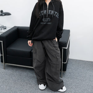 [UNISEX] Duotone Half Zip Up Hoodie/ 1色