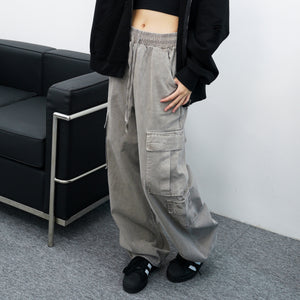 [UNISEX] Pigment Washed Multi Cargo Pants/ 2色