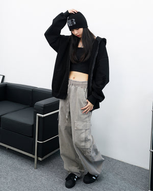 [UNISEX] Pigment Washed Multi Cargo Pants/ 2色