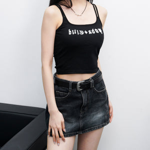 MidNight Washed Denim Skirt Pants/ 1色