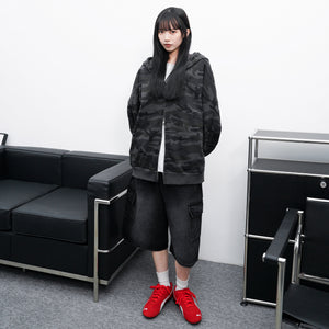 [BEST] BUTTONED CARGO BERMUDA DENIM PANTS/ 2色
