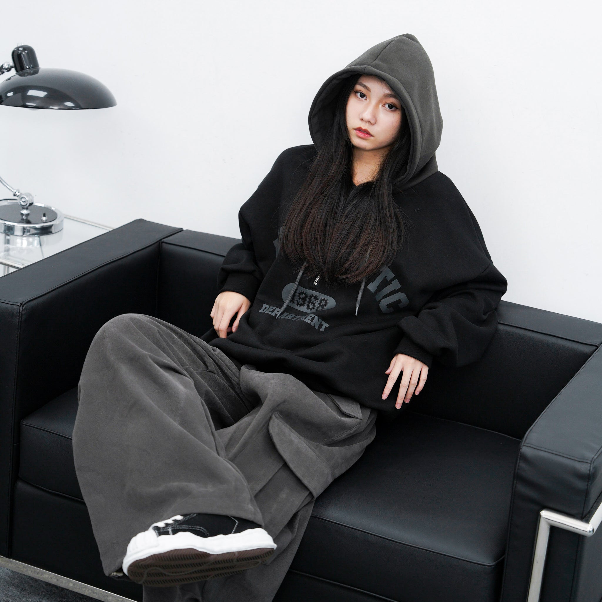 [UNISEX] Duotone Half Zip Up Hoodie/ 1色