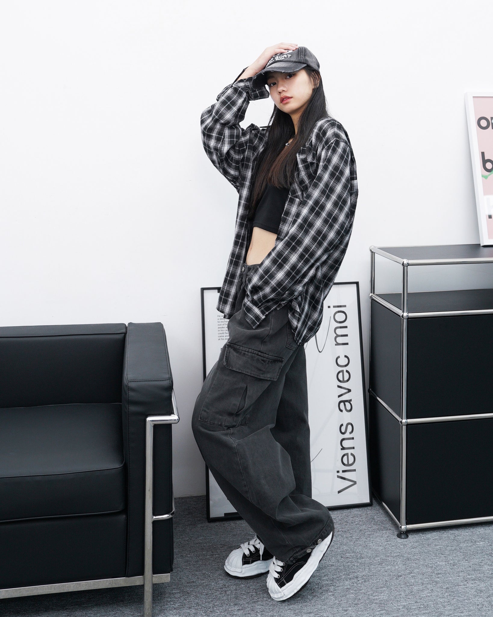 [UNISEX] Dyeing Cargo Denim Pants/ 2色