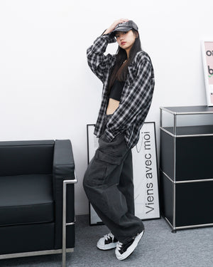 [UNISEX] Dyeing Cargo Denim Pants/ 2色