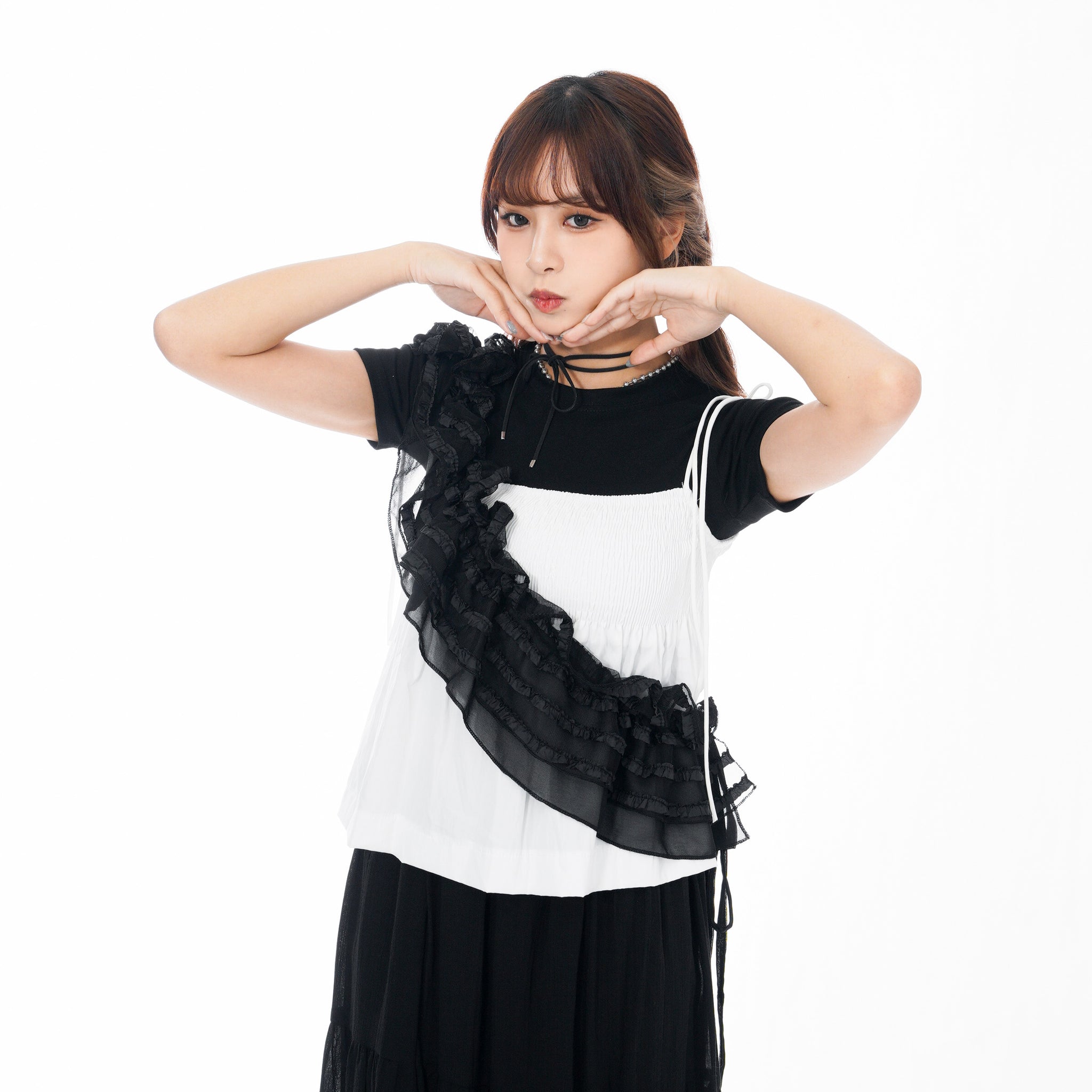 [兩用OK!] LACE LAYERED FRILL BELT/ BELT SKIRT/ 2色