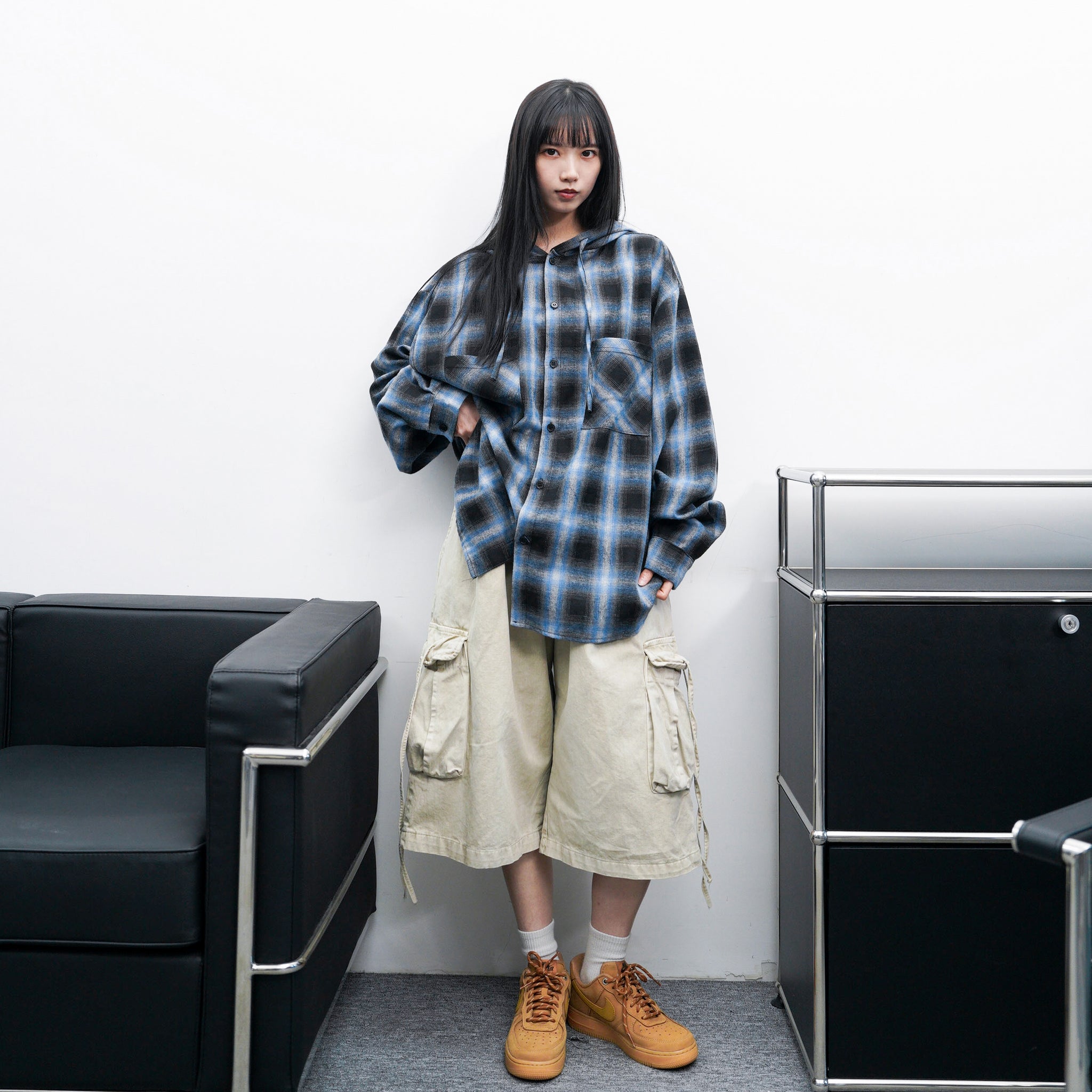 [UNISEX] 水洗BEST STRING CARGO BERMUDA PANTS/ 2色