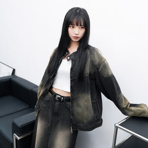 [UNISEX] 2WAY VINTAGE DENIM JACKET/ 2色