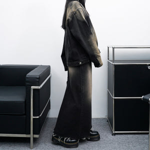 [UNISEX] 2WAY VINTAGE DENIM JACKET/ 2色