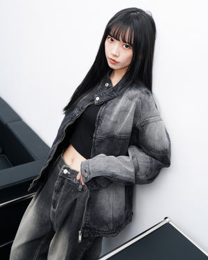 [UNISEX] 2WAY VINTAGE DENIM JACKET/ 2色
