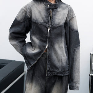 [UNISEX] 2WAY VINTAGE DENIM JACKET/ 2色