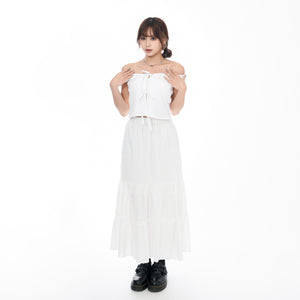 RUFFLED DOT LACE SLIM FIT LONG SKIRT/ 1色