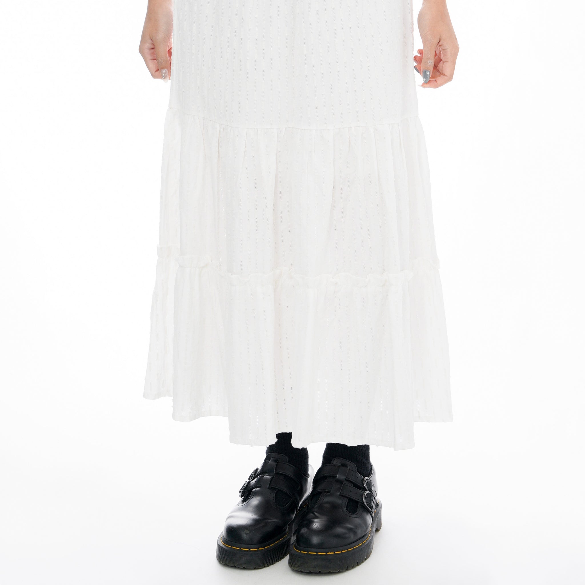 RUFFLED DOT LACE SLIM FIT LONG SKIRT/ 1色