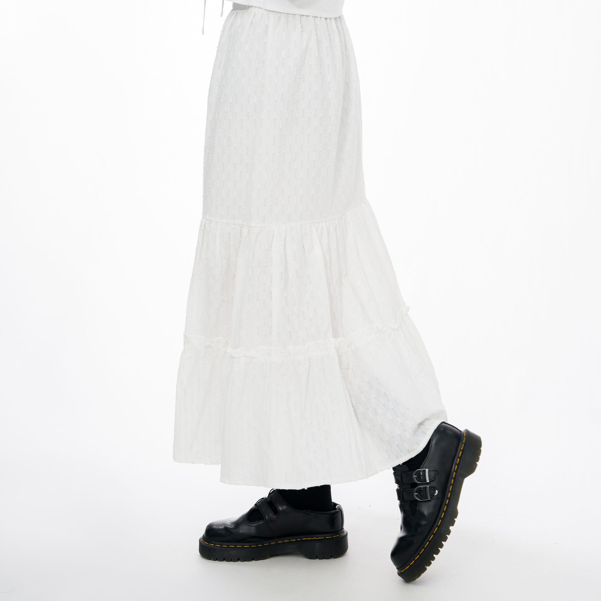 RUFFLED DOT LACE SLIM FIT LONG SKIRT/ 1色