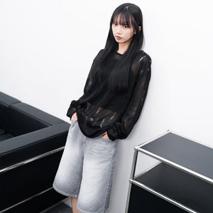 LIGHT GREY BERMUDA DENIM PANTS/ 1色