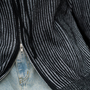 [UNISEX] 2WAY ZIP-UP KNIT HOODIE/ 2色