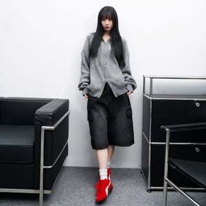 [UNISEX] 2WAY ZIP-UP KNIT HOODIE/ 2色