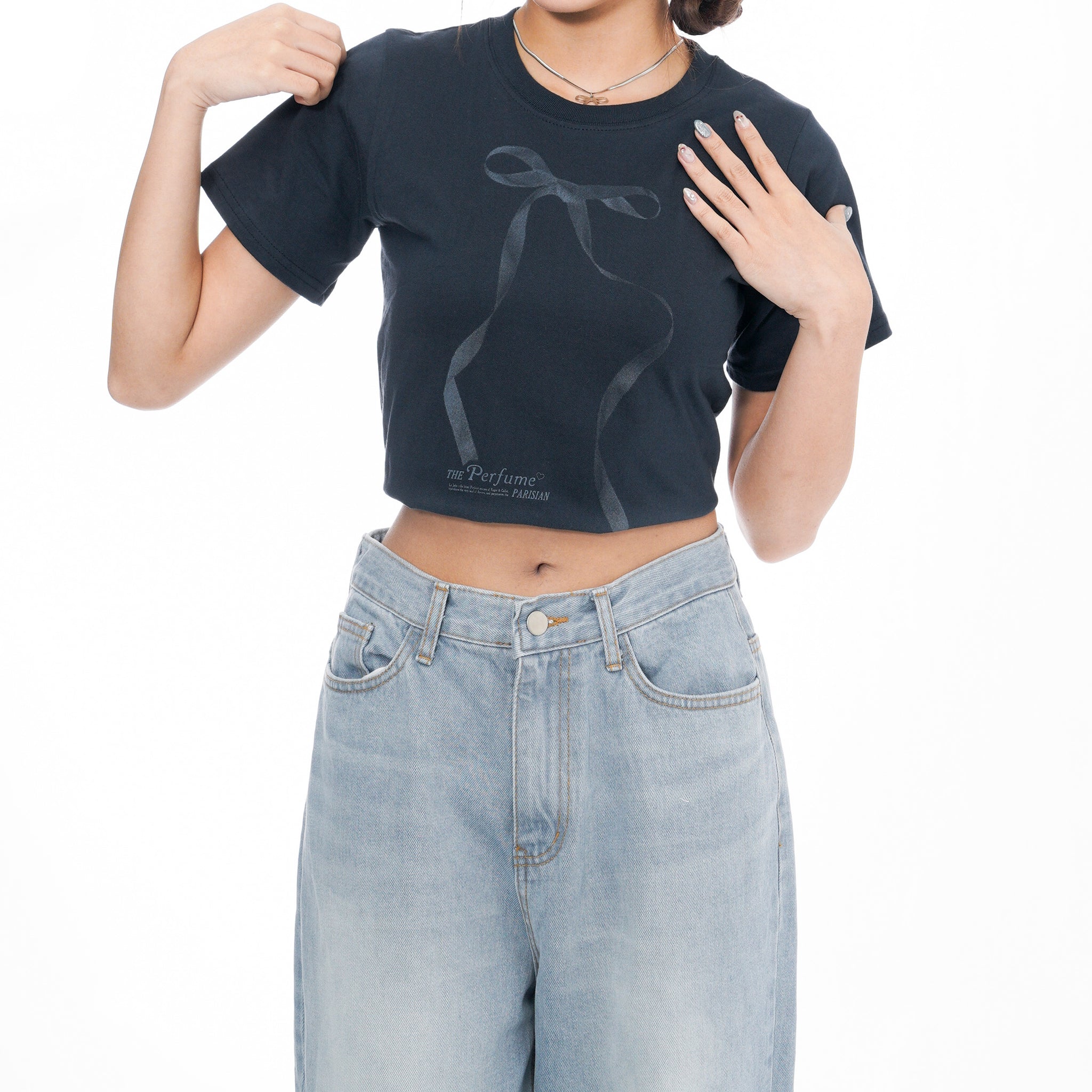 [BEST] BALLET CORE RIBBON SEMI-CROP TEE/ 3色