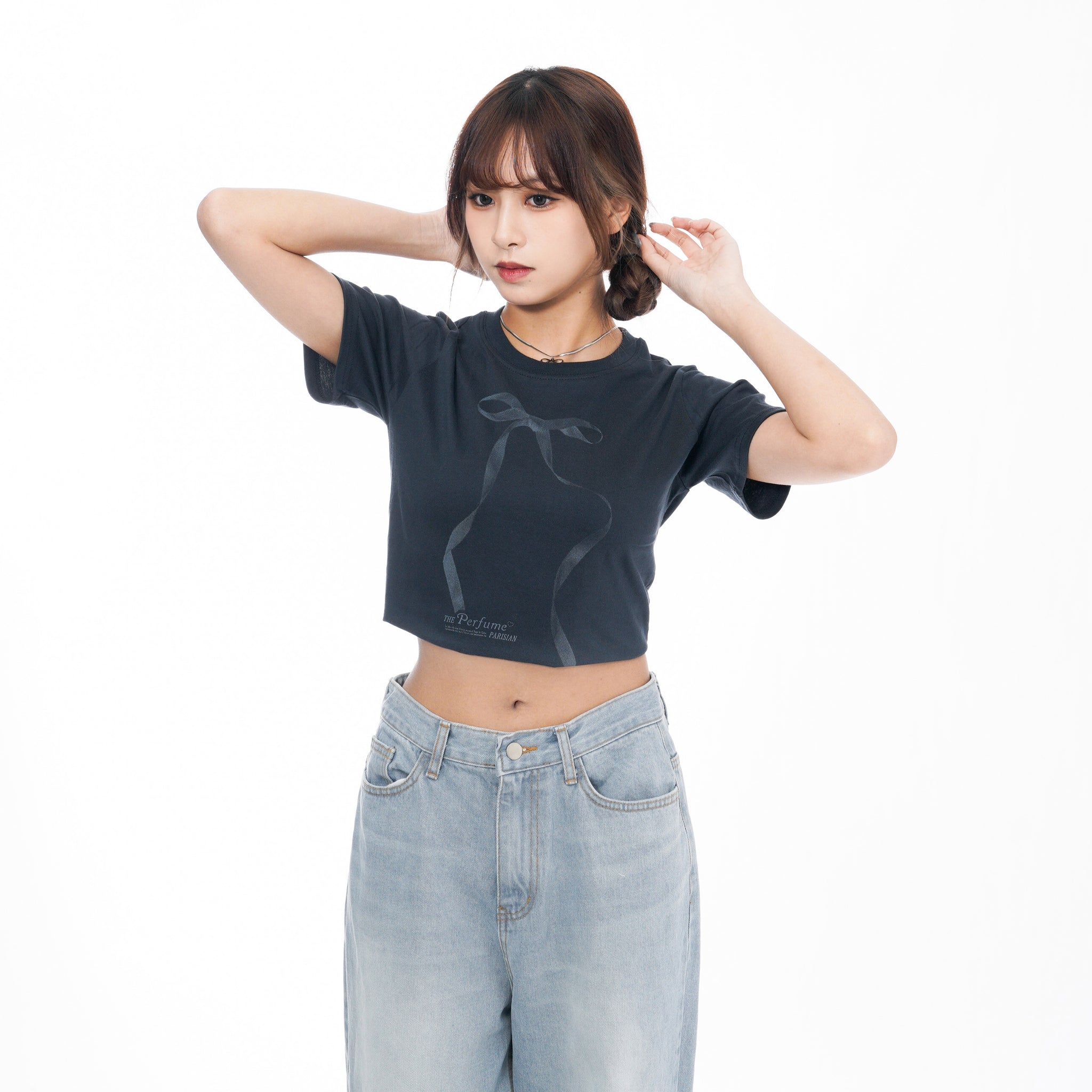 [BEST] BALLET CORE RIBBON SEMI-CROP TEE/ 3色