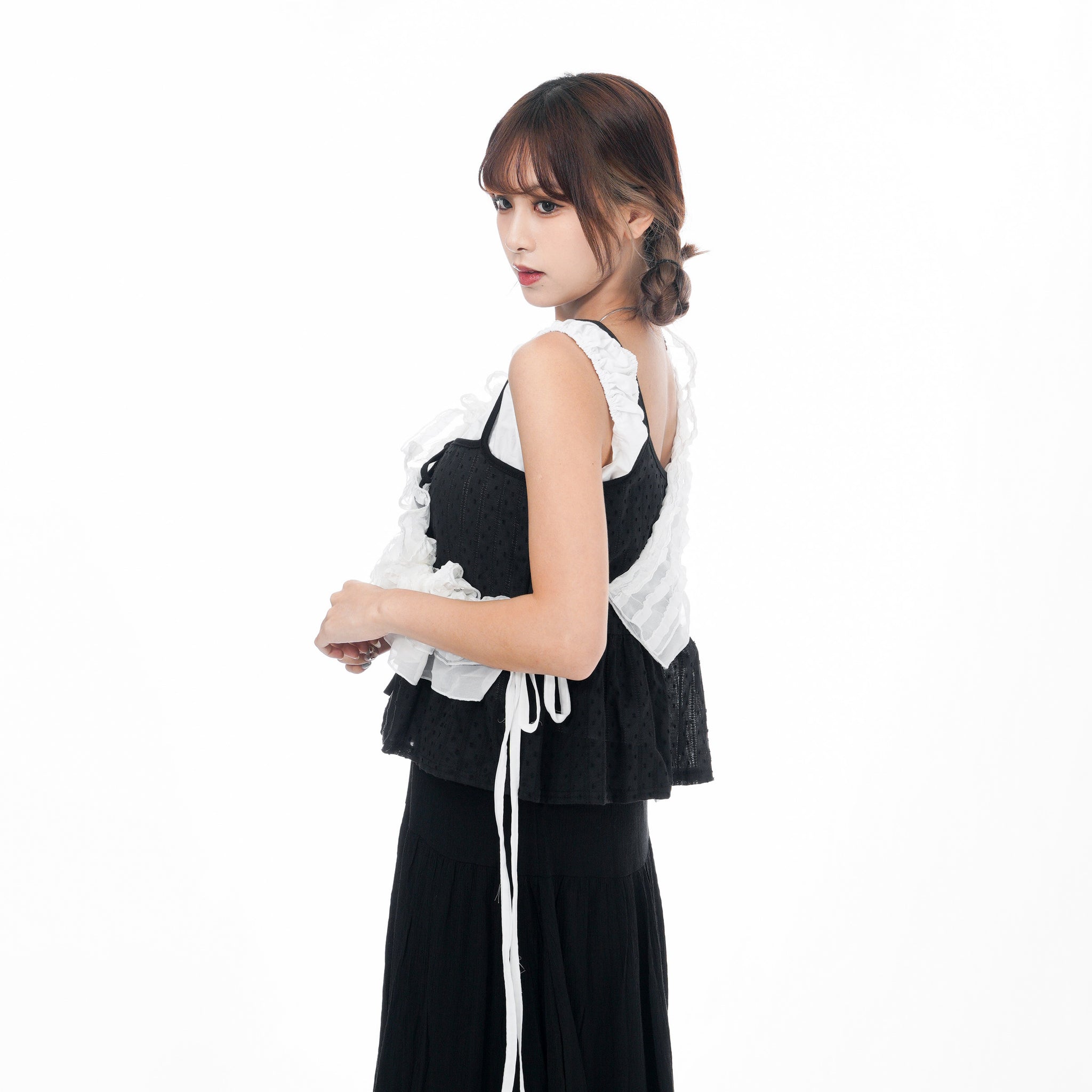 [兩用OK!] LACE LAYERED FRILL BELT/ BELT SKIRT/ 2色