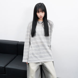 [UNISEX] BEST! 混色橫間微透視長袖/ 2色