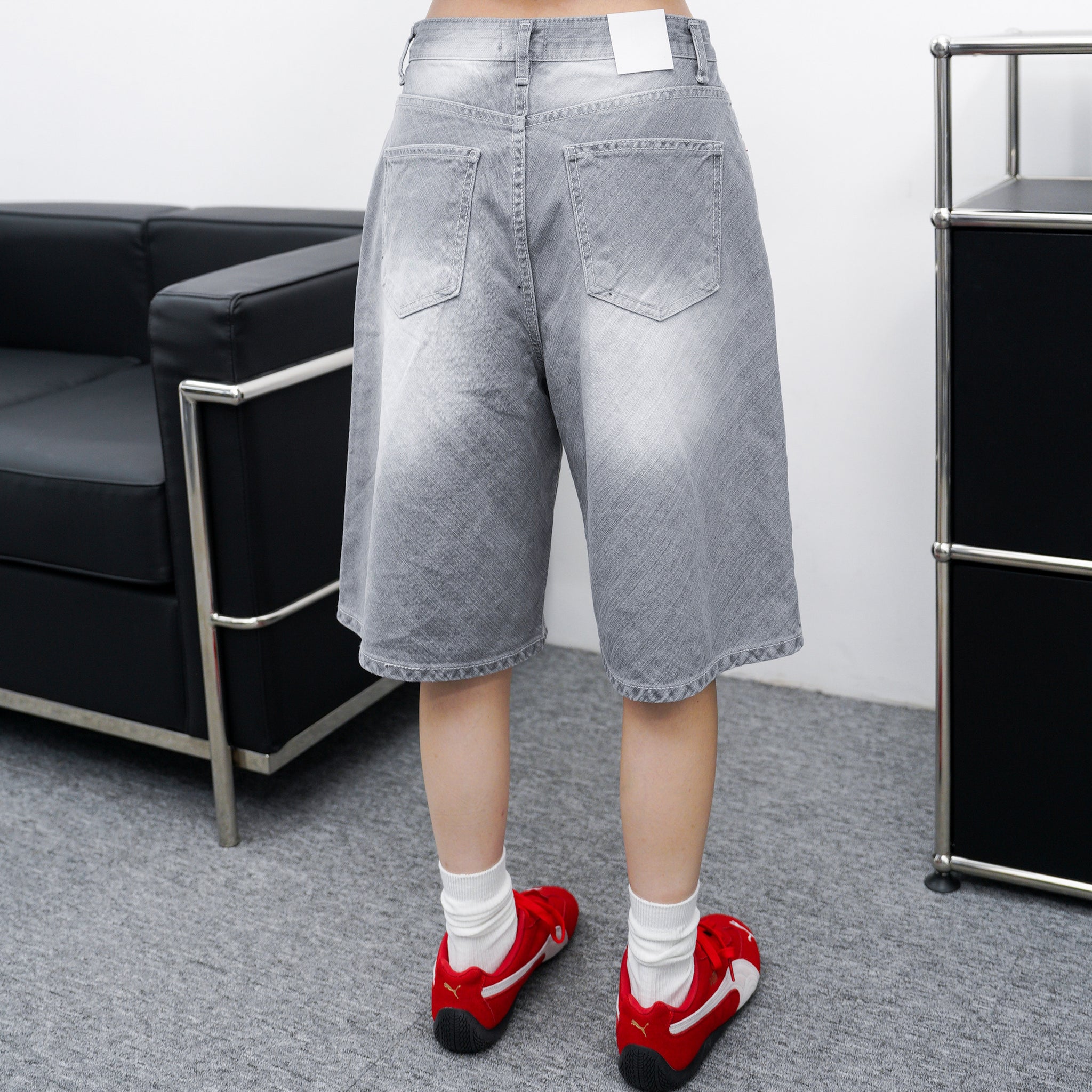 LIGHT GREY BERMUDA DENIM PANTS/ 1色