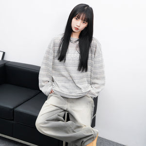 [UNISEX] BEST! 混色橫間微透視長袖/ 2色