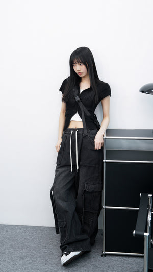 SQUARE NECK STRING SLEEVELESS/ 2色