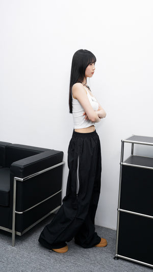 [UNISEX] SIDE ZIPPER NYLON PANTS/ 2色