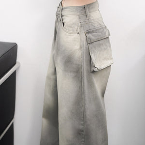 [摺邊褲腳] BALLOON POCKET DENIM PANTS/ 1色