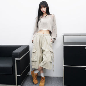 [BEST] DAMAGE CROP KNIT/ 3色