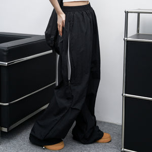[UNISEX] SIDE ZIPPER NYLON PANTS/ 2色