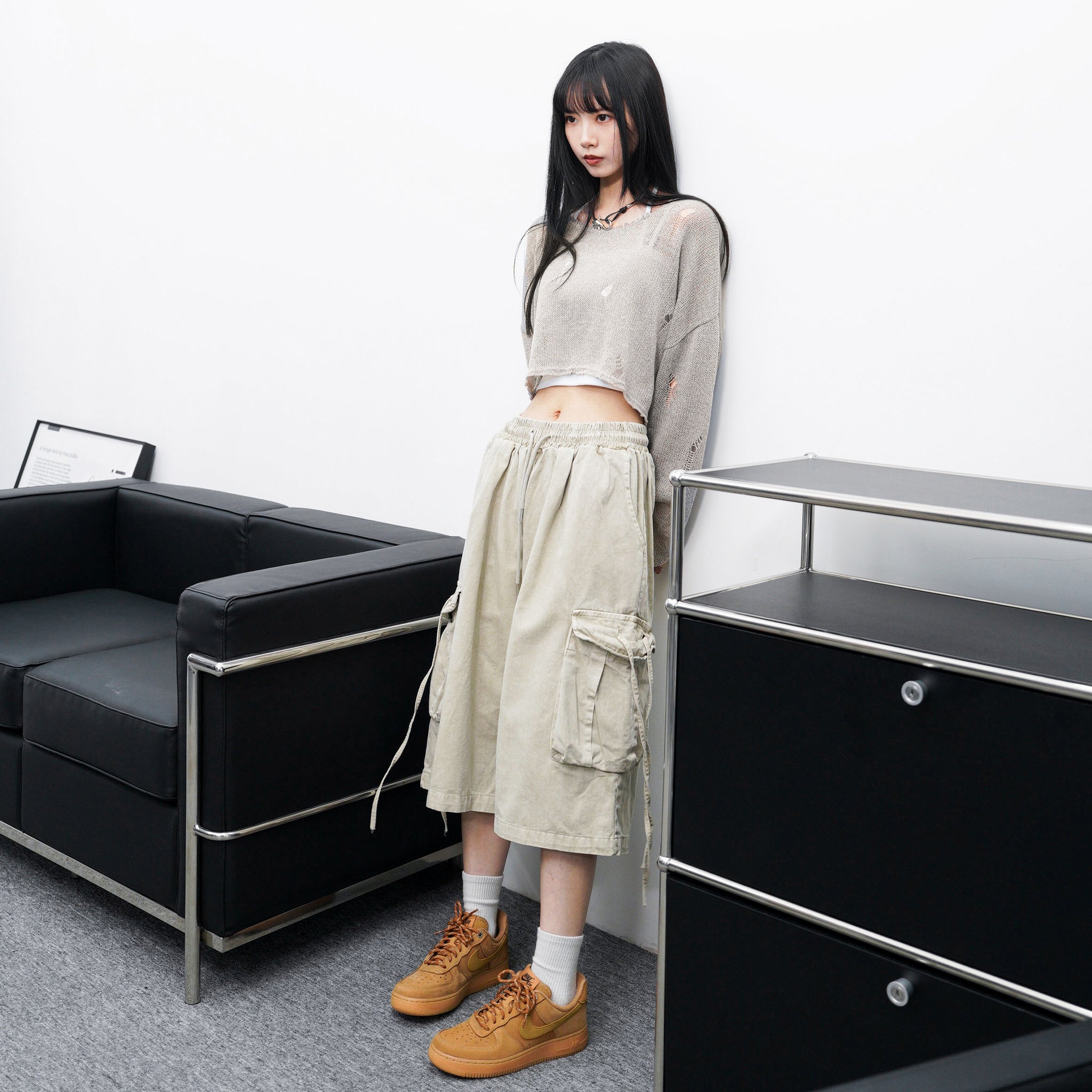 [BEST] DAMAGE CROP KNIT/ 3色