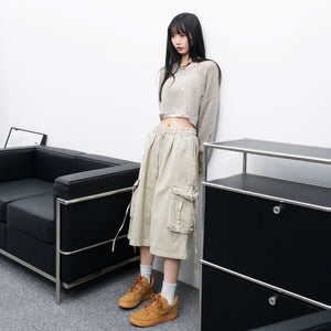 [BEST] DAMAGE CROP KNIT/ 3色