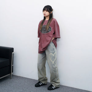 [極高腰] HEART GRAFFITI VINTAGE DENIM PANTS/ 2色