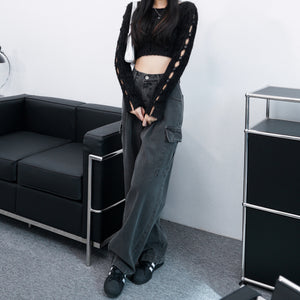 [UNISEX] Dyeing Cargo Denim Pants/ 2色
