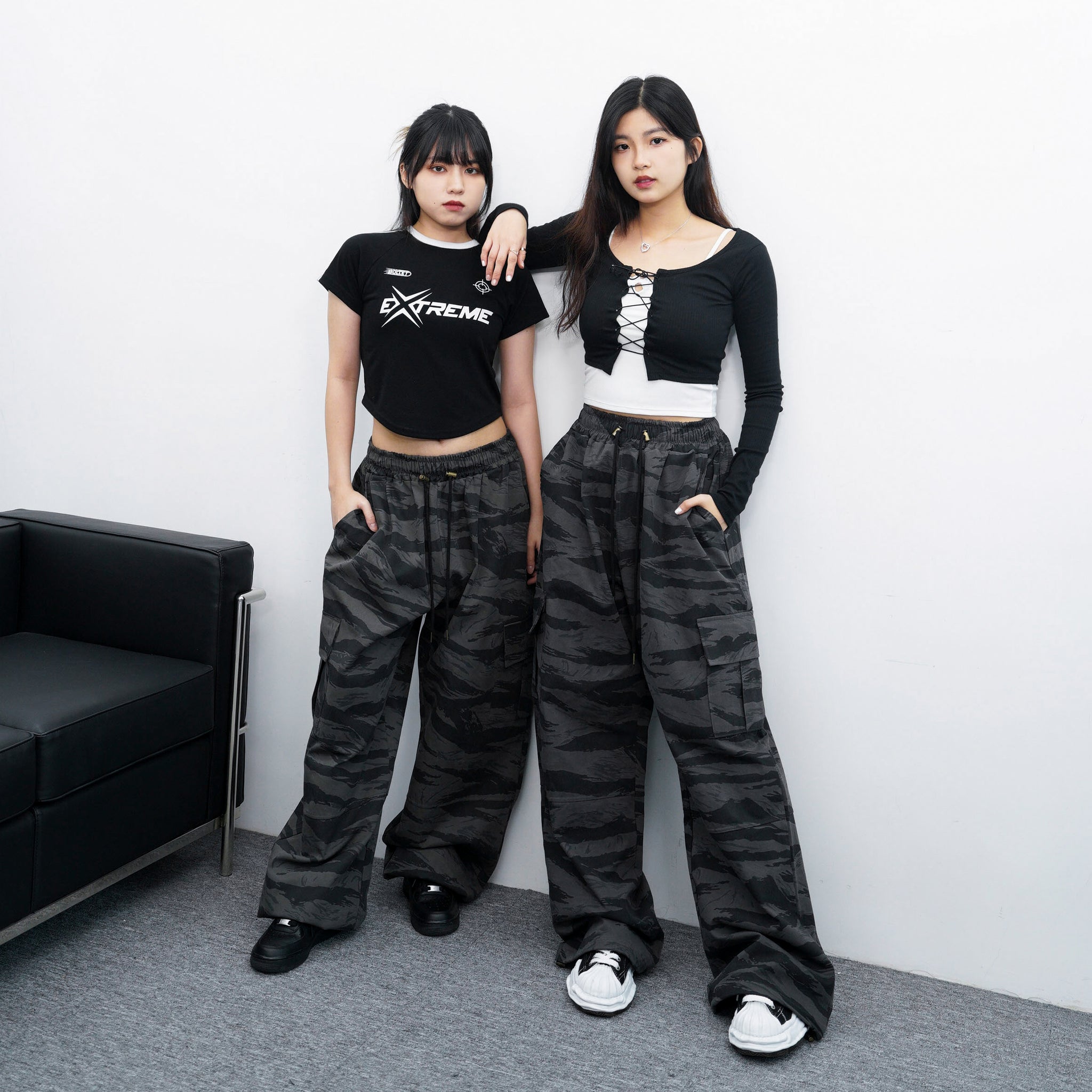 [UNISEX] 極高腰CAMOUFLAGE CARGO BANDING PANTS/ 1色