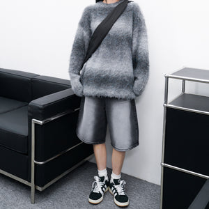 BLACK WASHING BERMUDA DENIM PANTS/ 1色