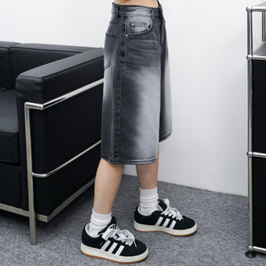 BLACK WASHING BERMUDA DENIM PANTS/ 1色