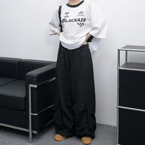 UNISEX霧面感WIDE PIN-TUCK CARGO PANTS/ 2色