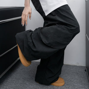 UNISEX霧面感WIDE PIN-TUCK CARGO PANTS/ 2色