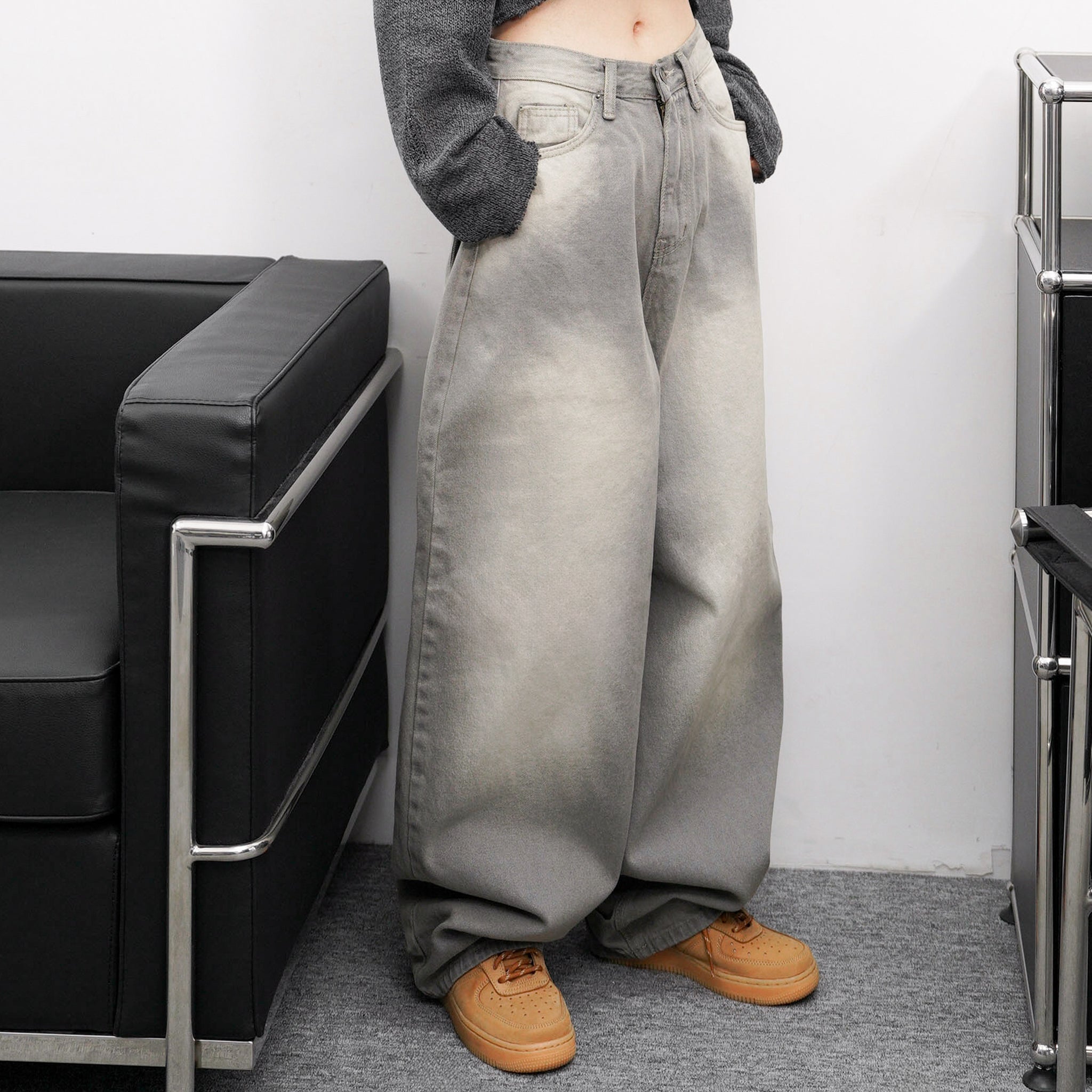 [摺邊褲腳] BALLOON POCKET DENIM PANTS/ 1色