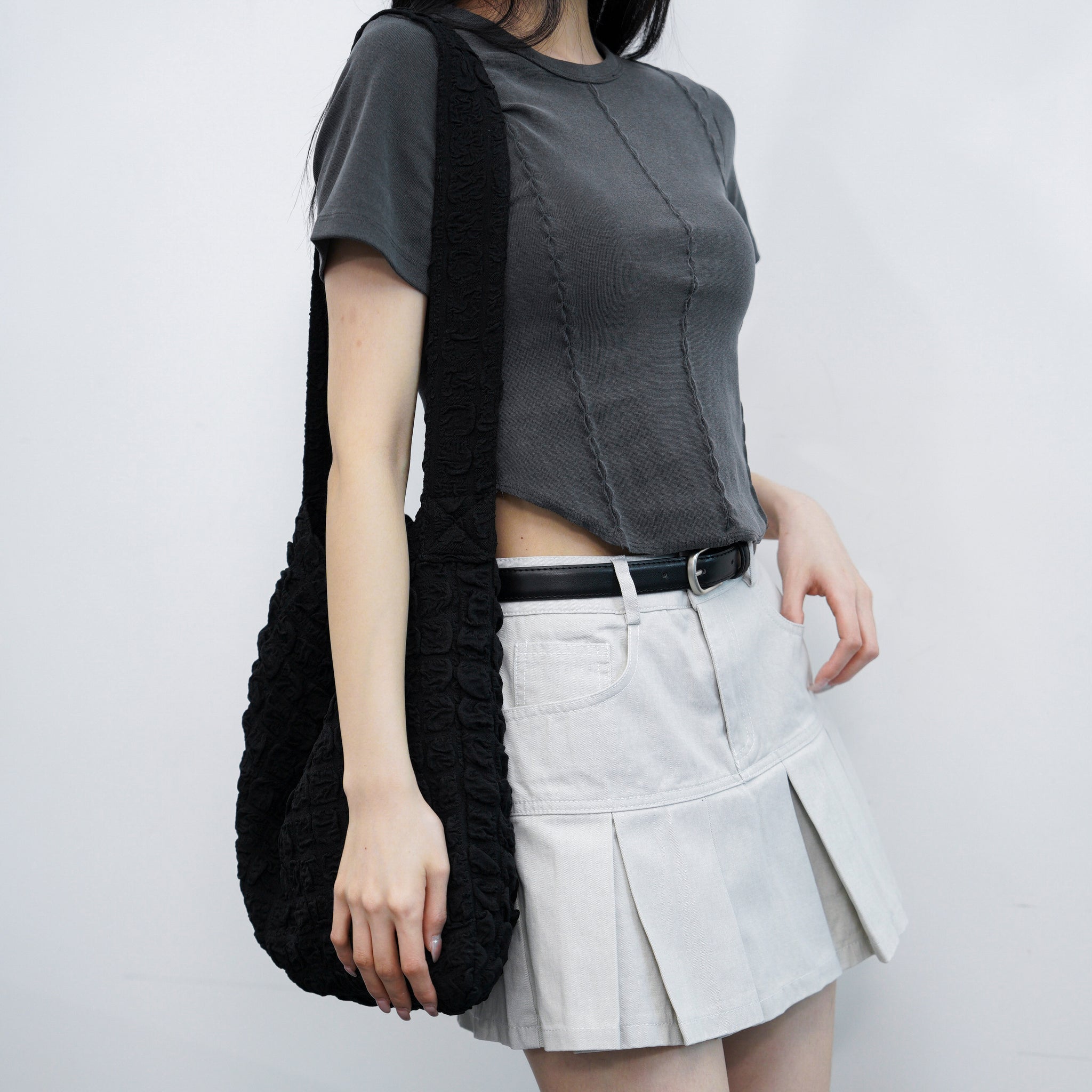 [BEST] PIGMENT PLEATED MINI SKIRT BELT SET/ 3色
