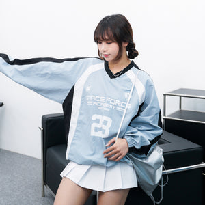 [UNISEX] NO.23 NYLON V-NECK SWEATSHIRT/ 3色