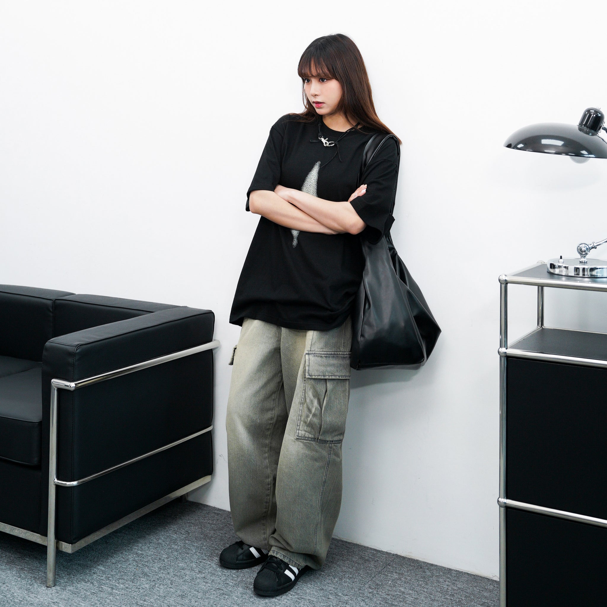 [極高腰] GENE VINTAGE WIDE CARGO DENIM PANTS/ 1色